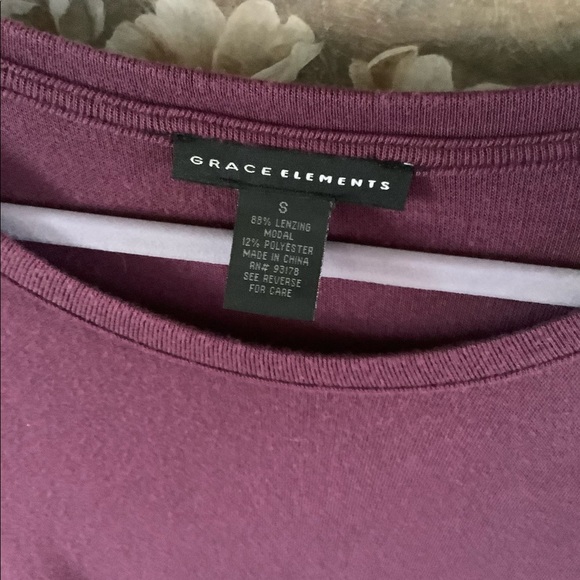 Grace Elements long sleeve top purple size Small round neck in great shape - Picture 3 of 6